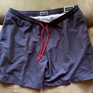 Club Room Men’s swim trunks. Navy blue. Red draw string. XL. NWT.   7” inseam